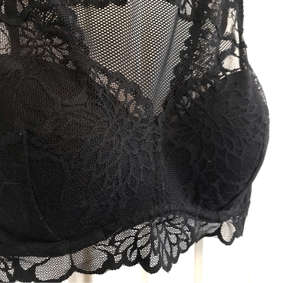 Victoria’s Secret PINK Black Lace Padded Bralette - Size Small - Picture 4 of 7